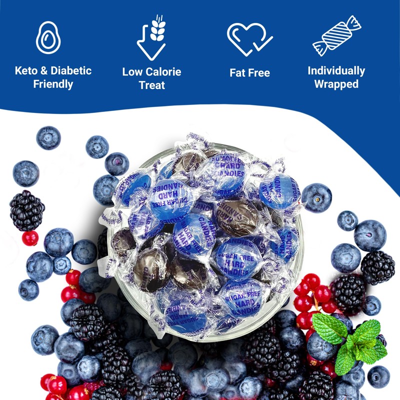 Sugar Free Mixed Berry Hard Candy – 1 lb Bulk Bag, Individually