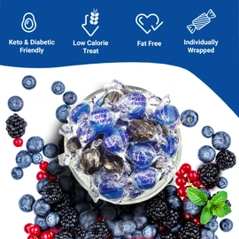 Sugar Free Mixed Berry Hard Candy – 1 lb Bulk Bag, Individually Wrapped Keto & Diabetic‑Friendly Low‑Carb Zero Sugar Gourmet Flavored Discs