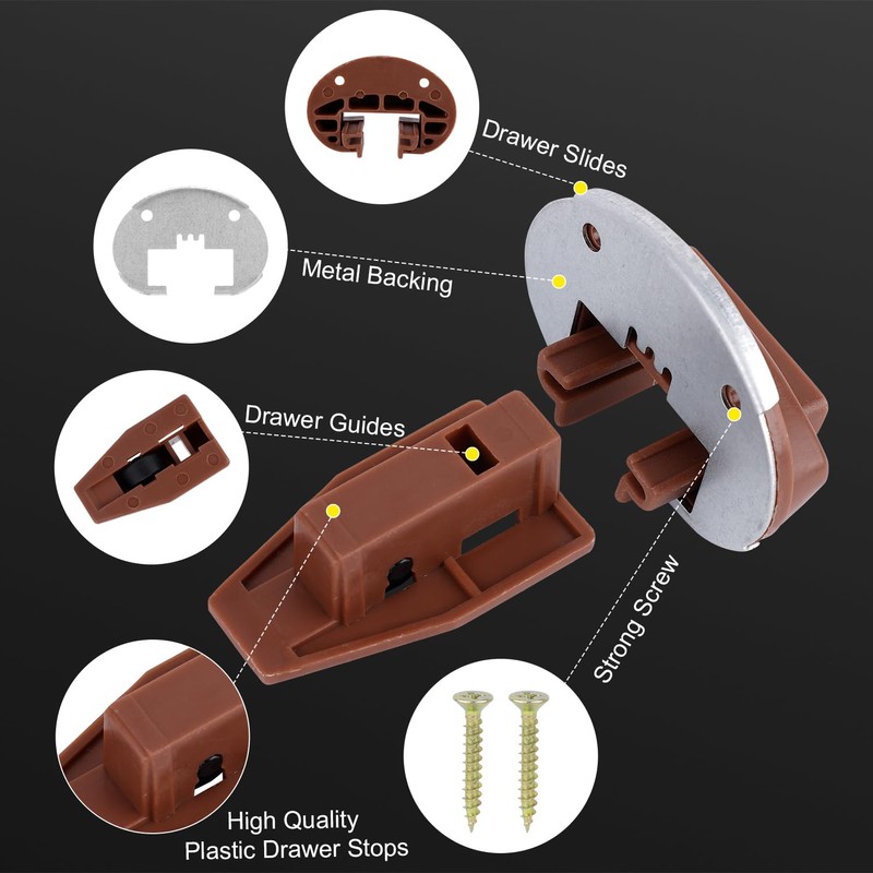 6 Sets Drawer Guide Kit, for Kenlin Rite-Trak II Enhanced