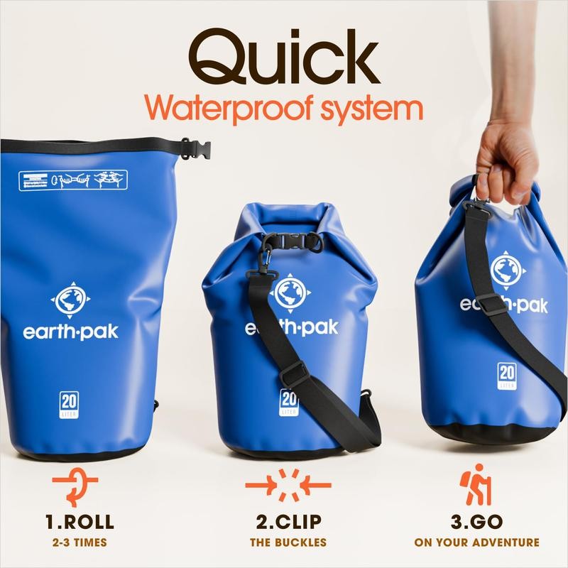 Earth Pak Waterproof Dry Bag - Roll Top Waterproof Backpack