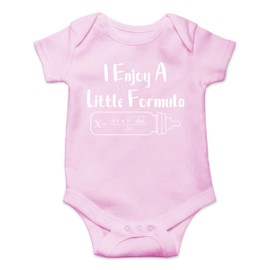 I Enjoy A Little Formula - Funny Baby Essentials Bodysuit Romper - Baby Boy Newborn Outfits (Newborn, Pink)