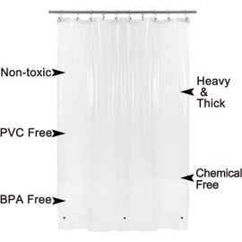 Small Shower Curtain Liner for Stall Size 36 x 72, 8G Heavy Duty PEVA Narrow Standing Single Shower Curtain with 3 Magnets, Waterproof Half Shower Curtains with 7 Grommets, Clear, 36x72