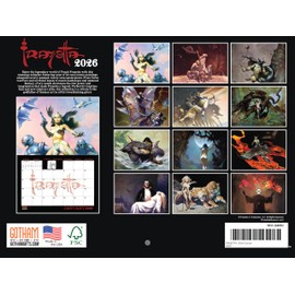 Frank Frazetta Calendar 2026 Fantasy Art Monthly Wall Calender 12 Month | American Made In The USA