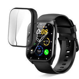 Compatible for DUSONLAP Smart Watch Case, Lamshaw Soft Slim TPU All Around Protective Shell Anti-Scratch Bumper Cover Case Compatible for DUSONLAP MT65 Smart Watch-1.85 Inches (Black)