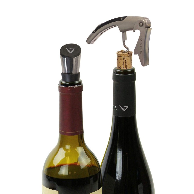 Vinturi Stainless Steel Waiters Corkscrew with Foil Cutter and Bottle