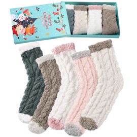Suphigher Fluffy Socks Womens - Cosy Bed Socks for Women, Ladies Winter Fluffy Socks, Sleeping Home Socks Womens 4-7
