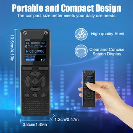 OFFCUP 64GB Voice Recorder, Digital Voice Recorder with Noise Reduction, 1536kbps High Recorder, MP3 Voice Recorder, USB-C Voice Recorder, One-Touch Recording for Interviews, Classes, Meeting