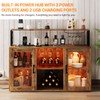 GarveeHome Bar Cabinet, Liquor Cabinet for Home with Power Outlets,