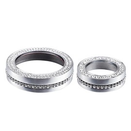 LECART Car Interior Accessories Fit for Ford Explorer 2025 2024 2023 2022 2021 2020 PRND Shift Knob & Headlight Knob Covers Auto Decoration Stylish Metal Decal Decor Trims Bling 2Pcs