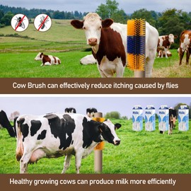 Livestock Scratch Brush, Cow, Horse, Goat, Livestock Brushes For Scratching, Full Massage Grooming Brush with Screws, Relieve Itching on the Back for Cow Cattle Sheep Horses Pigs (1PCS)