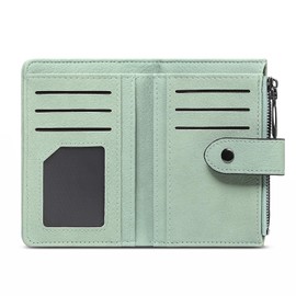 FALAN MULE Purses for Women RFID Blocking, Small Womens Wallet with ID Window, Bifold Zipper Pocket Card Case Purse, PU Leather Wallet for Women with 12 Card Slots, Multi-Function Card Holder