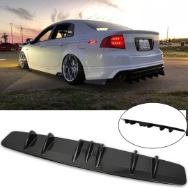 DREAMIZER For 04-08 Acura TL Base Type S Aspec-3 Rear Lip Bumper Diffuser Shark Fin 7 Wing