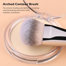 TEOYALL Dual-Ended Contour Concealer Brush, Sculpting Defining and Angled Under Eye Synthetic Bristles for Liquid Cream Powder