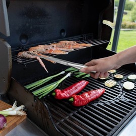 Boska Monaco+ BBQ Tweezers / Barbecue Accessories / 100% Stainless Steel / Rhombus Structure and Tapered Tip for Extra Grip and Precision / Dishwasher Safe / Expert Tested