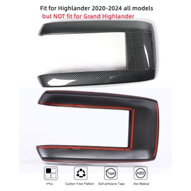 For Toyota Highlander 2020-2024 Central Control Armrest Box Cover, Easy Cleaning Anti- scratching Armrest Protector for Highlander Gas Hybrid LE, XLE, XSE, Limited, Platinum- Carbon Fiber Pattern