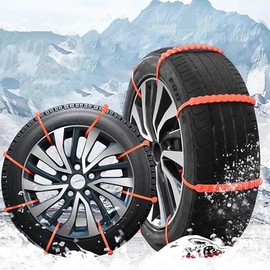 CXWK 10Pcs Universal Snow Chains Anti Slip Tire Chains for Car Adjustable Anti-Skid Chains Car Tire Universal Tire Snow Chain Emergency Survival Traction for Most Car Truck SUV