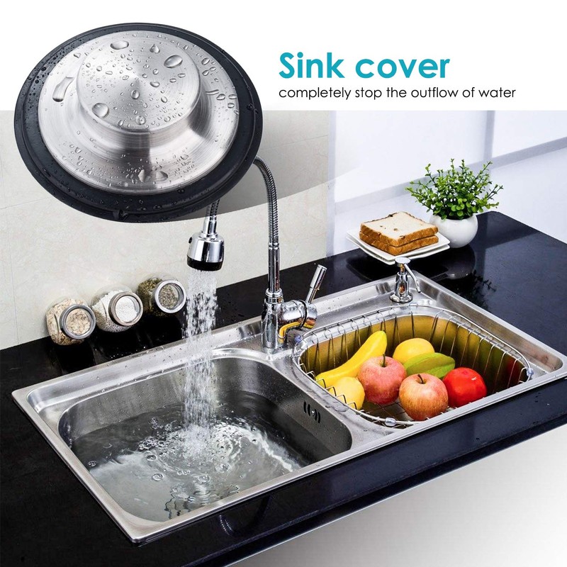 2PCS Kitchen Sink Stopper - Stainless Steel, Large Wide Rim