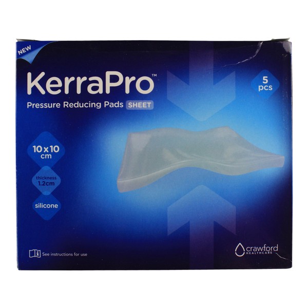 KerraPro 4"x4"x0.5" Silicone Pressure Reducing Pads (KPRO20) – Comfortably Protect Skin by Redistributing and Dissipating Pressure at Contact Points for Pressure Ulcer Prevention, (Box of 5)