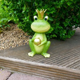 SHACAMO Frog Prince Figurine, Approx. 32 cm in 2 Variants (Marbled Green)