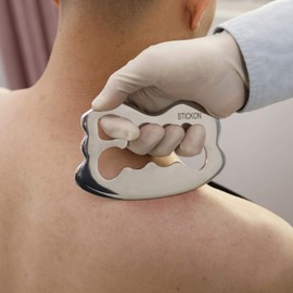 JustSun Gua Sha Scraper Soft Tissue Massage Tools Stainless Steel IASTM Tool for Reducing Muscle Pain