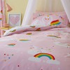 Catherine Lansfield Rainbow Swan Easy Care Single Duvet Set Pink