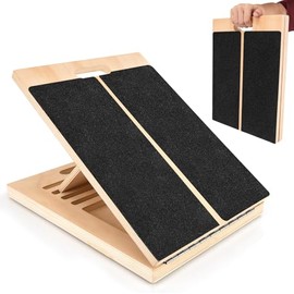 Slant Board for Calf Stretching, Professional Adjustable Portable Wooden Slant Board for Squats Leg Knees Heel Ankle Stretching