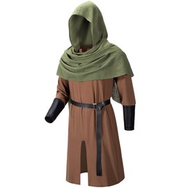 TOKYO REVENGERS Men Medieval Renaissance Pirate Costume Knight Cosplay Outfit LARP Costume Accessories Set (BWJGN 2XL)