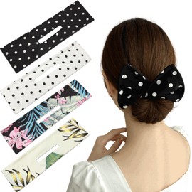Fogman Devan Bun Hair Maker, Scrunchies, Hair Ornament, Cute, Hair Up, Hair Arrangement, Set of 4 Colors (Type C)