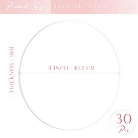 HOODO 30 Clear Acrylic Discs 4 Inch Circle Blanks Transparent in Bulk for Baby Milestone Discs, Acrylic Ornaments and DIY Projects