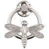 Silver Dragonfly Door Knocker for Front Door | Polished Solid