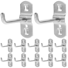 PartyKindom Hardware Hook 12 Pcs Heavy Duty Hole Hooks for Organizing Tools on Pegboard Ideal for Shop and Exhibition Display
