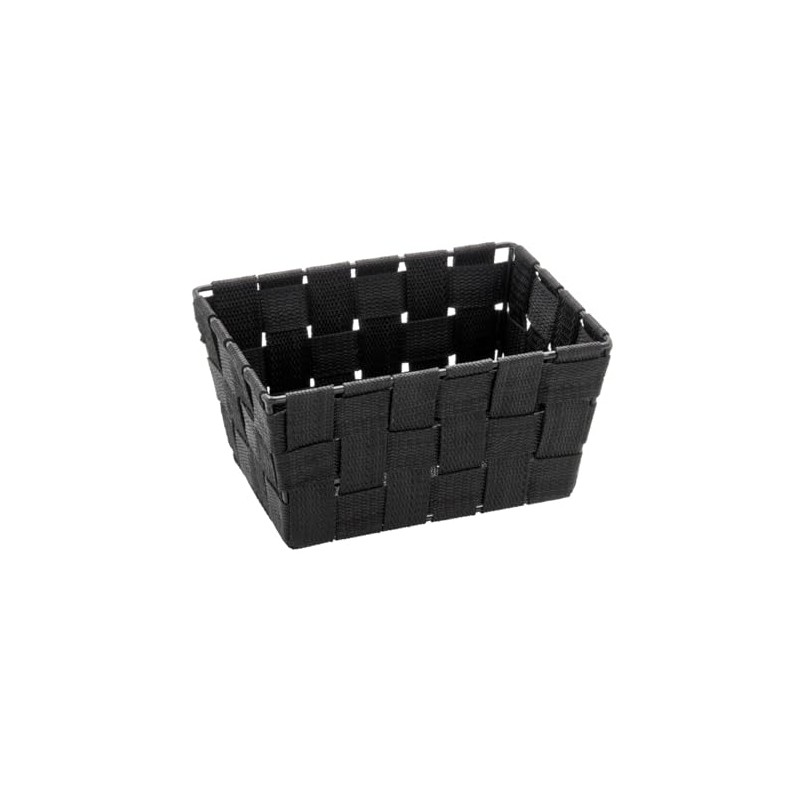 WENKO 20360100 Storage basket Adria Mini Long Black - bathroom
