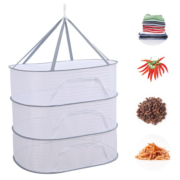 HENGBIRD 3-Layer Mesh Drying Net for Herbs, Plants, Flowers, Onions,