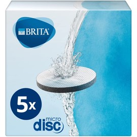 BRITA MicroDisc Water Filter, Pack of 5, Filter for All BRITA Drinking Bottles and Carafes to Reduce Chlorine, Microparticles and Other Taste-Disturbing Substances in Tap Water