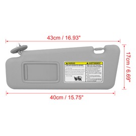 X AUTOHAUX Car Sun Visor with Mirror Left Driver Side Fit for Toyota Highlander 2008 2009 2010 2011 2012 2013 with Vanity Light 74320-48500-B0 Gray