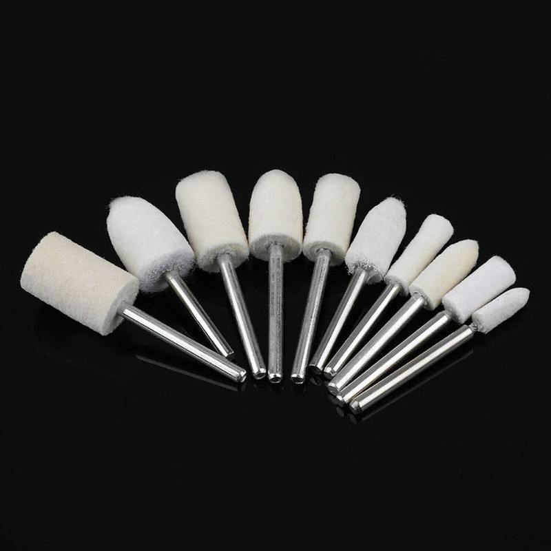 100Pcs Felt Polishing Wheels Wool Polishing Buffing Pads, Mandrel Mounted