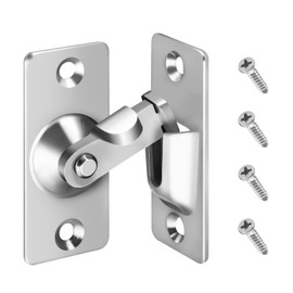 GlasFlength 90 Degree Door Bolt Stainless Steel Sliding Door Lock Right Angle Door Lock Hasp Latch with Screws Sliding Door Lock Precision Cast Deadbolt Lock for All Interior and Exterior Doors