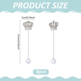 PH PandaHall 4pcs Queen Crown Brooch Pin Fashion Women Brooches Rhinestone Crown Lapel Stick Brooch Platinum Lapel Pin Pearl Brooches for Women Clothes Wedding Accessories Jewellery