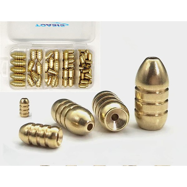 Toasis Brass Fishing Weight Texas Carolina Rig Fishing Bullet Sinker
