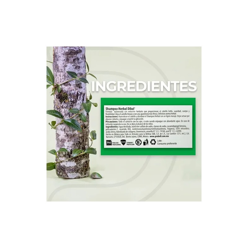 Shampoo Herbal Para Todo Tipo De Cabello De Dibal 3.5