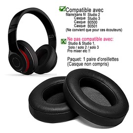 jghcsz Replacement Ear Pads for Bests Studio 2 2.0, Studio 3 3.0 A1914, B0500, B0501 Wired Wireless Headphones Ear Pads, Headset Ear Pads, Ear Cups Cover Repair Parts