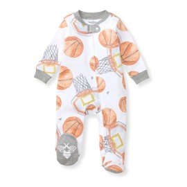 Burt's Bees Baby Boys Footed Pajamas, Sleep and Play Loose Fit, 100% Organic Cotton Soft One-piece PJs, Sizes NB to 6-9 Months