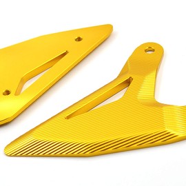 LEDISHUN Foot Peg Heel Plate Guard Protector Foot Pegs for Kawasaki Ninja 400 Z400 (2018-2023) Ninja 250 Z250 (2019-2023) Z e-1 Ninja e-1 (2024) (Gold)