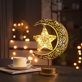 Moon Lamp, Enchanted Moon Light, Lamp for Bedroom, Kids Night Lights for Bedroom, Crescent Moon Lamp, Moon Star Night Light, Battery Operated Table Lamp Room Decor, Christmas Decor Christmas Gifts