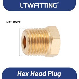 LTWFITTING Hex Plug Male Screw Size R (PT) 1/4 (Pack of 5)