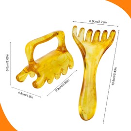 Fascia & Scalp Massage Tool Set, Portable Myofascial Release Massager for Muscle Knots Cellulite Head Massager for Hair Growth (Coffee)