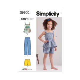 SIMPLICITY SS9800A Children's Top, Pants and Shorts A (3-4-5-6-7-8)