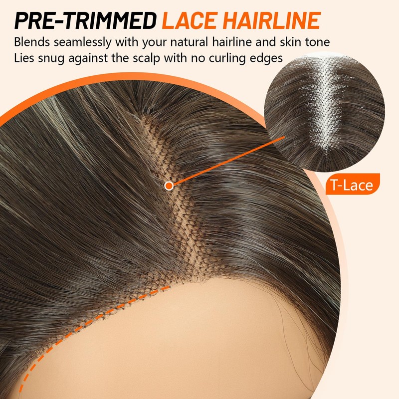 Wavy Curly Wigs for Women Glueless Pre-Cut Lace Front Wig