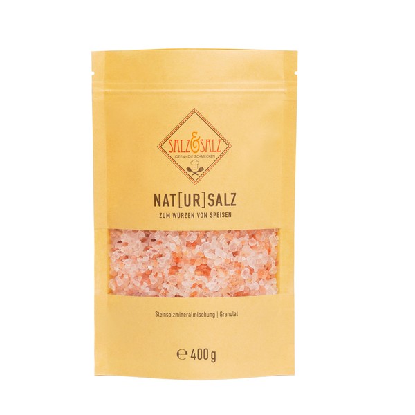 Salz & Salz Premium [Himalayan Salt] Coarse & Salt Fine 400 g & 900 g - Rock Salt from Pakistan without Additives - Natural Salt Unirradiated for Salt Mills and Connoisseurs - Pink Crystal Salt,