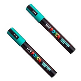 Posca PC-5M Paint Marker Art Pens - 1.8-2.5mm Nib - Emerald Green Ink (2)